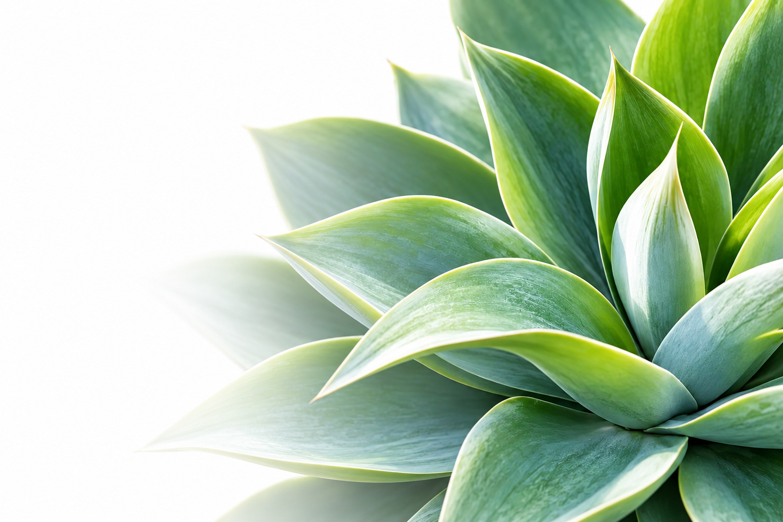 Close-up of sculptural green botanical leaves